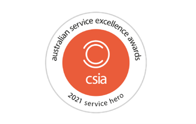 2021 service hero CSIA australia service of excellence award logo